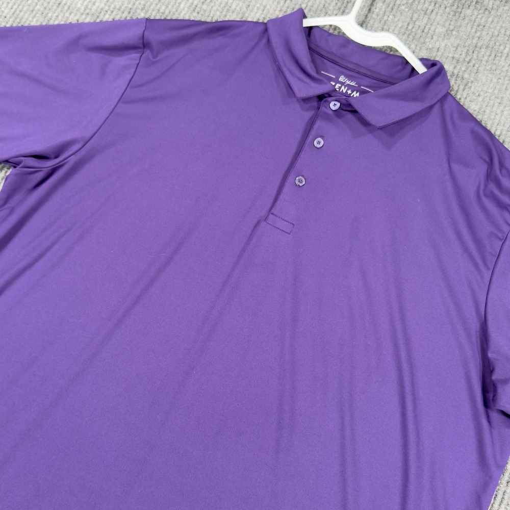 Mizzen+Main Phil Mickelson Polo Shirt Mens 2XL Purple Performance Golf Stretch